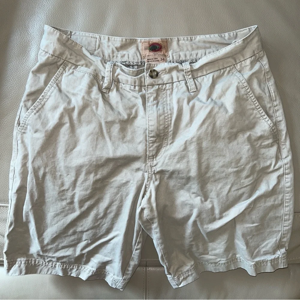 3 CHINO CLASSIC FIT Cotton Shorts Flat Front(khaki/green),Pleated(gray) sz Men34 - Picture 5 of 13